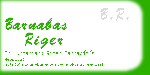 barnabas riger business card